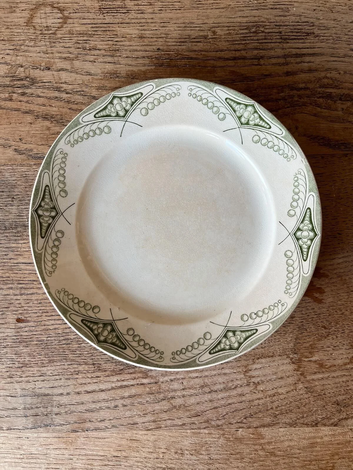 Antique Societe Ceramique Terre de Fer Plates | Green Ironstone